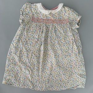 Mini Boden Flower Dress with Peter Pan Collar